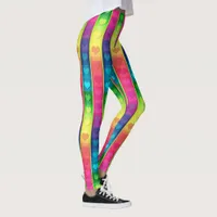 [Fun with Stripes] Pattern #6b  Rainbow Hearts Leggings