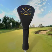 Modern Monogram Black + Gold Foil Golf Head Cover