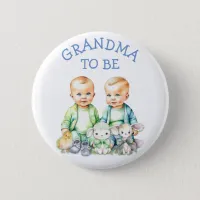 Personalized Grandma to be Twins Baby Shower   Button
