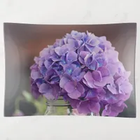 Purple Hydrangea in Mason Jar Photograph Trinket Tray