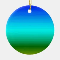 Sea and Sky Blue and Green Gradient Ceramic Ornament