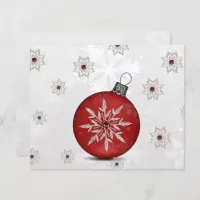 Budget festive silver red Business holidays card