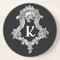 K Monogram Initial Drink Coaster