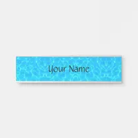 Aqua Water Pattern With Reflection Waves Door Sign