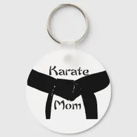 Martial Arts Black Belt Karate Mom Keychain