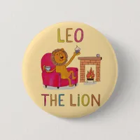 Leo the Lion zodiac cute lion Button