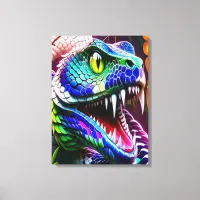 Cobra snake with vibrant turquoise and blue scales canvas print