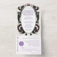 1920 Chic Art Deco Gatsby Fashion Monogram Wedding All In One Invitation