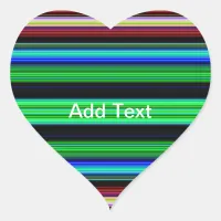 Thin Colorful Stripes - 1 Heart Sticker