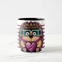 Hedgehog Love Mugshot Two-Tone Coffee Mug