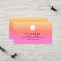 Orange Pink Abstract Add Name & Profession Logo   Calling Card