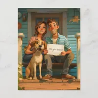 Cute Couple and their Dog Postcard