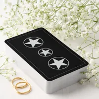 Silver Pentagram Stars Black Tarot Cards