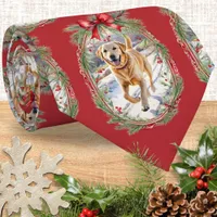 Your Dog Pet Photo Burgundy Christmas Neck Tie