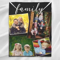 Stylish Modern Family Photo Gallery Collage Fleece Blanket