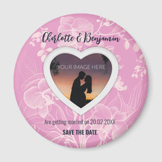 From the Pink Heart | Wedding | Save The Date Magnet