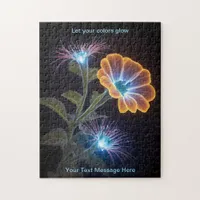 Lighting Radiant Neon Glow Flower Art Jigsaw Puzzle