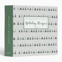Rustic Winter Christmas Trees Holiday Recipe 3 Ring Binder