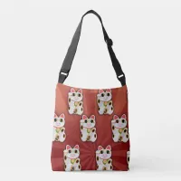 Lucky Cat Super Fortune Cute Cartoon Design Crossbody Bag