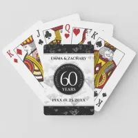 Elegant 60th Diamond Wedding Anniversary Playing Cards