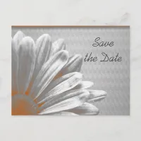 Orange Floral Highlights Wedding Save the Date Announcement Postcard