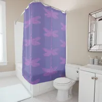 Pink and Purple Fantasy Dragonfly  Shower Curtain