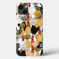 Funny Hand Drawn Cartoon Chickens Case-Mate iPhone iPhone 13 Case