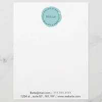 Minimal Modern Aqua Salon and Spa Letterhead