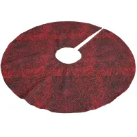 Red Decorative Flower Fabric Design Tree Skirt