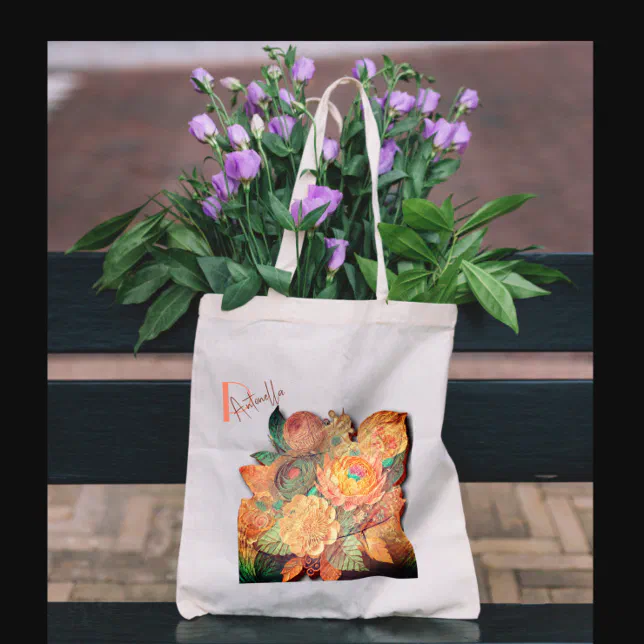 The flower bouquet - Wood painting Tote Bag