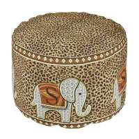 Elephant Walk Monogram Cheetah ID390 Pouf