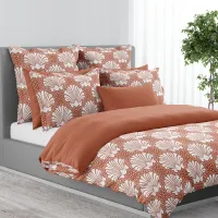 Terracotta Coastal Seashell Dotted Pearls Beachy Duvet Cover