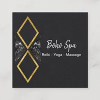 Golden and Gliiter Geometric Boho Square Business Card