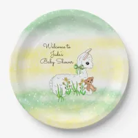 Llama and Teddy Bear Themed Baby Shower Paper Plates