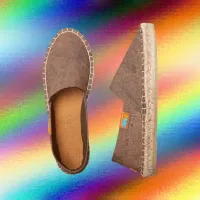 Brown Parchment Abstract Pattern  Slip-on Espadrilles