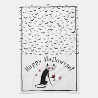 Happy Hallowine! Halloween Wine Pun Kitchen Towel
