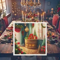 Festively decorated room, traditional Christmas  Napkins