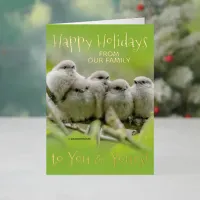 Heartwarming Songbirds Family Christmas Happy Foil Holiday Card