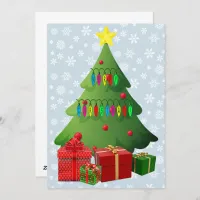 Christmas Tree & Presents Winter Snow Your Message Holiday Card