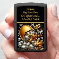 Egg Farmer in Distress During a Chaotic Hatch Time Zippo Lighter