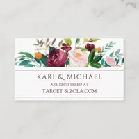 Wedding Registry Cards - Marsala Bouquet