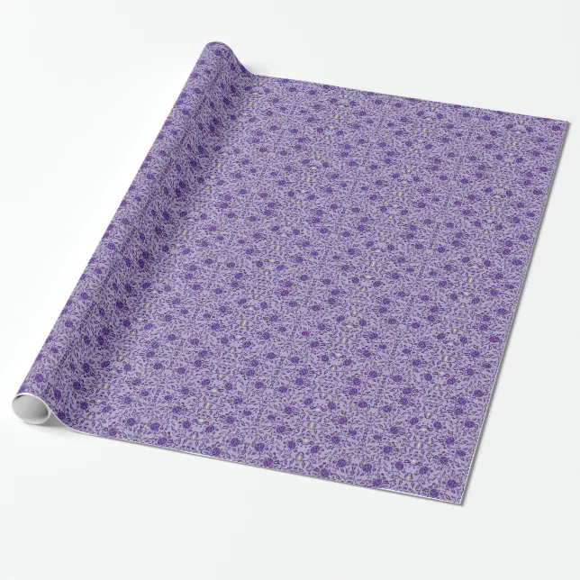 Elegant Flowery Purple Damask Wrapping Paper