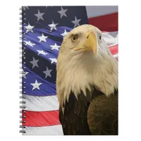 American Bald Eagle and Flag Notebook