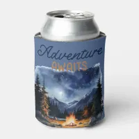 Camping Mountain Blue Bachelorette Party Can Cooler