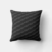 Faux Gold Silver Stars Patterned Dark Charcoal Throw Pillow