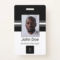 Custom Employee Name, Photo, Bar Code, Logo Badge