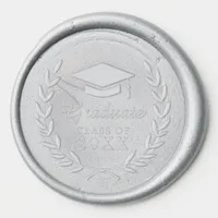 Modern Classic Personalized Grad Cap Laurel Wreath Wax Seal Sticker