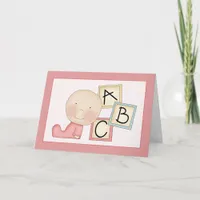 Whimsical Baby Girl Congratulations Card