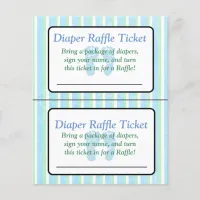 Blue and Green Striped Baby Shower Raffle Ticket Flyer