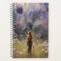 A Woman in a Field in a post apocalyptic world Notebook